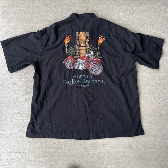 Harley-Davidson Honolulu Hawaii Tiki Man Graphic T-Shirt Black Mens 3XL